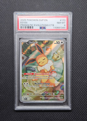 PSA 8 Eevee 173/SVP Black Star PROMO Prismatic Evolutions ETB